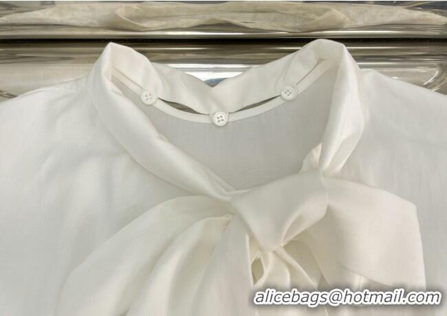 Inexpensive Miu Miu Bow Dress MM111402 White 2025