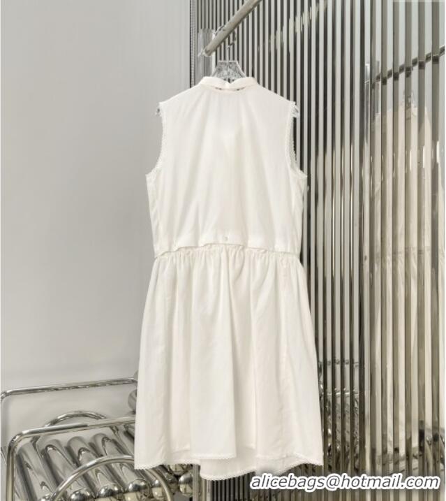Inexpensive Miu Miu Bow Dress MM111402 White 2025