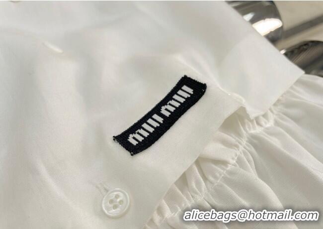 Inexpensive Miu Miu Bow Dress MM111402 White 2025