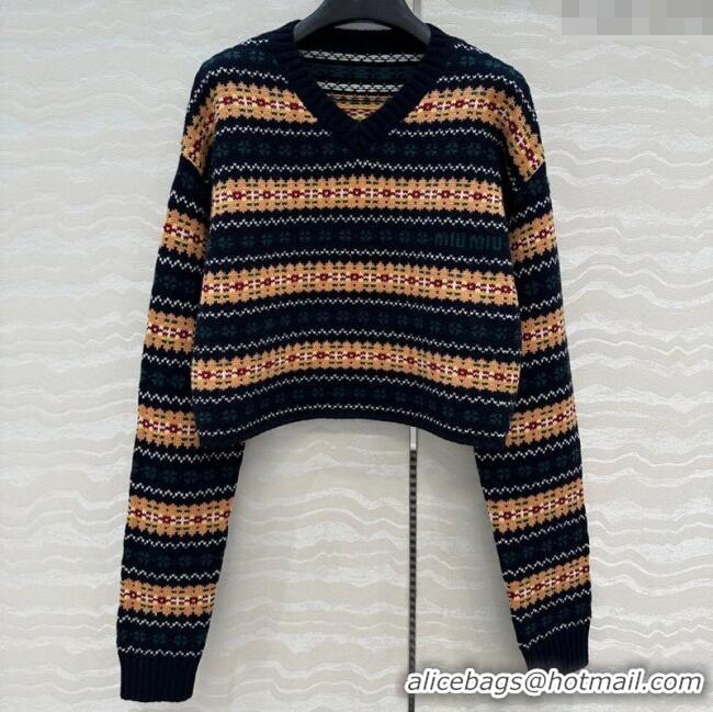 Best Price Miu Miu Wool Sweater MM111407 Yellow/Blue 2025