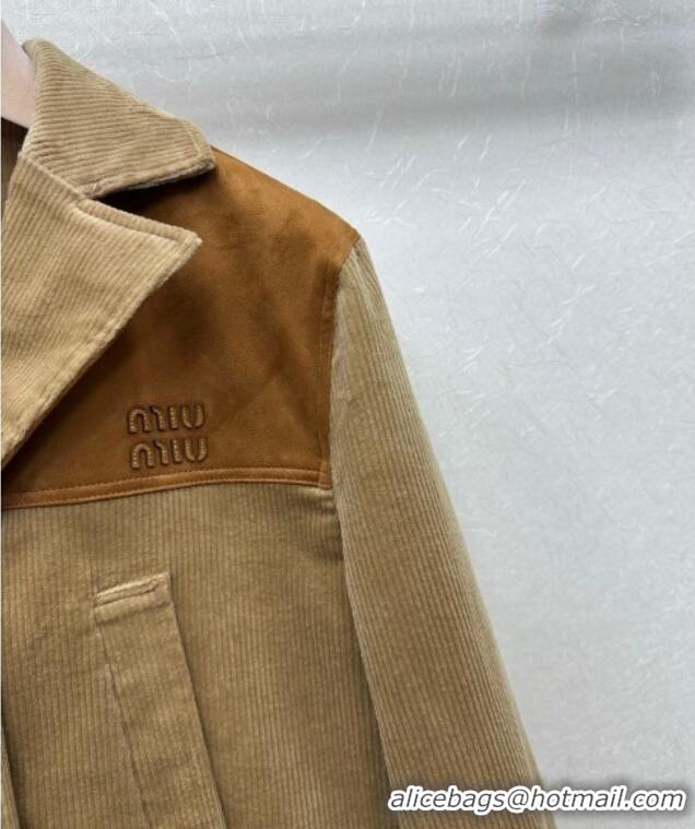 Best Price Miu Miu Corduroy Jacket MM111418 Brown 2025