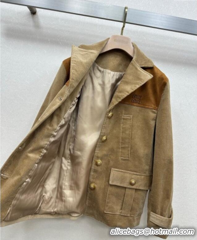 Best Price Miu Miu Corduroy Jacket MM111418 Brown 2025