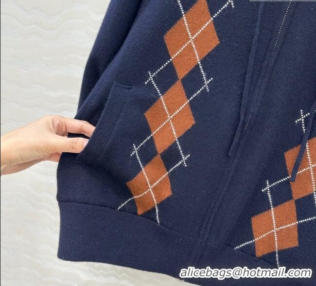 Big Discount Miu Miu Wool Blend Knit and Padded Jacket MM111419 Blue 2025