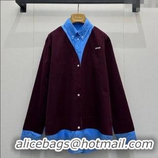 Most Popular Miu Miu Wool Shirt M110517 Burgundy/Blue 2025