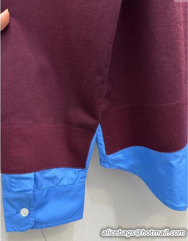 Most Popular Miu Miu Wool Shirt M110517 Burgundy/Blue 2025