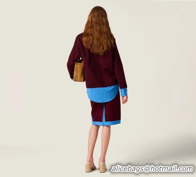 Most Popular Miu Miu Wool Shirt M110517 Burgundy/Blue 2025