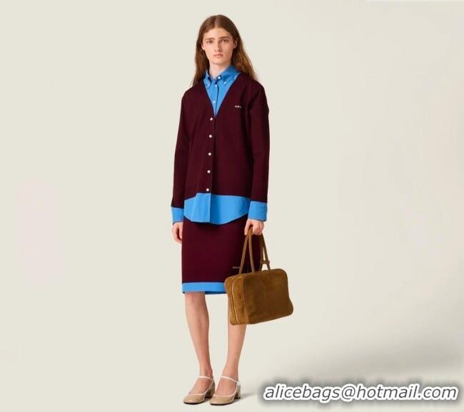 Most Popular Miu Miu Wool Shirt M110517 Burgundy/Blue 2025