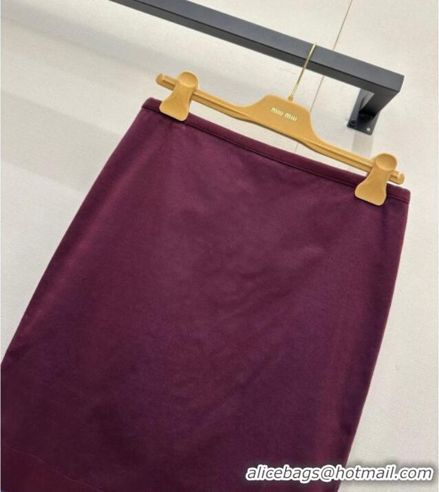 Luxury Classic Miu Miu Wool Skirt M110517 Burgundy/Blue 2025