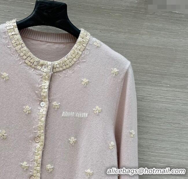 Buy Grade Miu Miu Wool Cardigan MM111406 Light Pink 2025