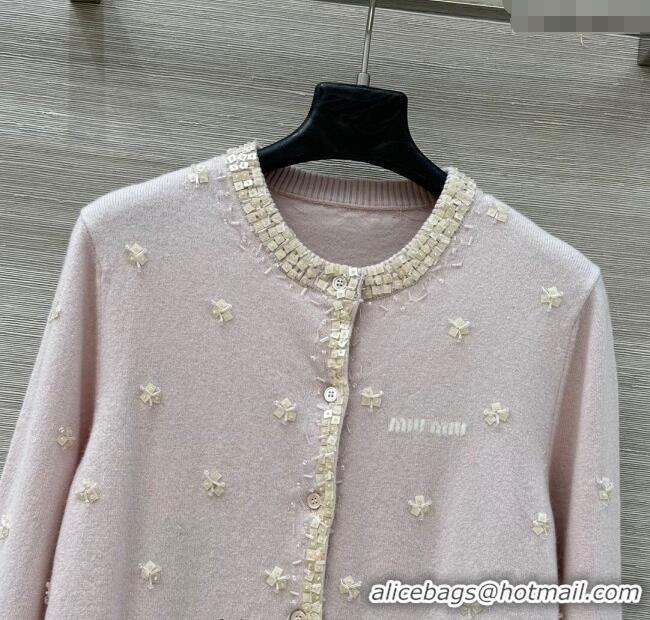 Buy Grade Miu Miu Wool Cardigan MM111406 Light Pink 2025