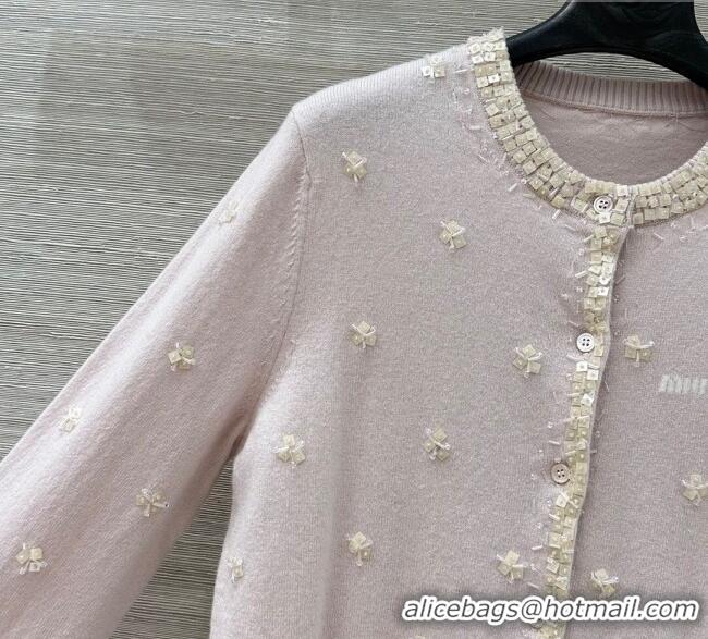 Buy Grade Miu Miu Wool Cardigan MM111406 Light Pink 2025