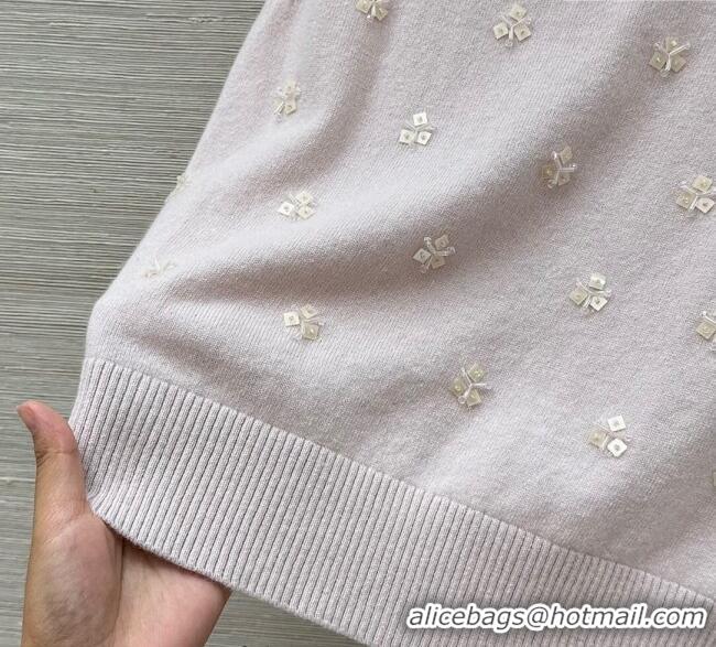 Luxury Discount Miu Miu Wool Vest MM111406 Light Pink 2025