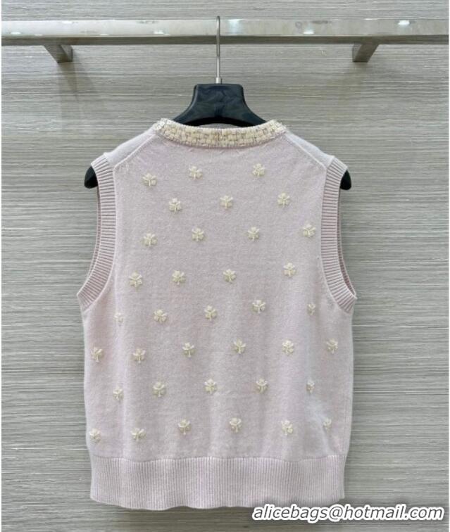 Luxury Discount Miu Miu Wool Vest MM111406 Light Pink 2025