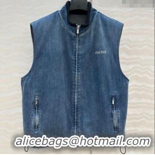 New Release Creation Miu Miu Denim Vest MM111408 Blue 2025