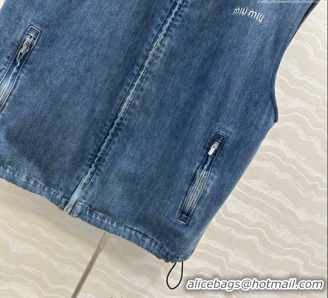 New Release Creation Miu Miu Denim Vest MM111408 Blue 2025