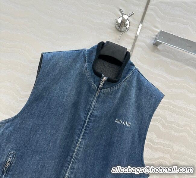 New Release Creation Miu Miu Denim Vest MM111408 Blue 2025