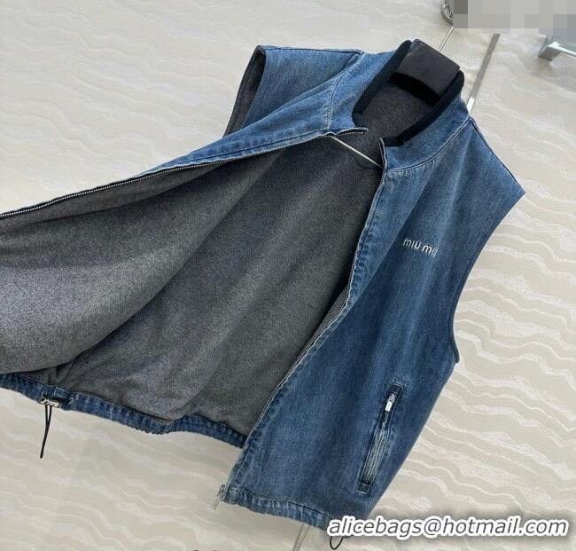 New Release Creation Miu Miu Denim Vest MM111408 Blue 2025