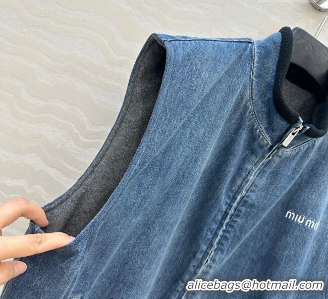 New Release Creation Miu Miu Denim Vest MM111408 Blue 2025