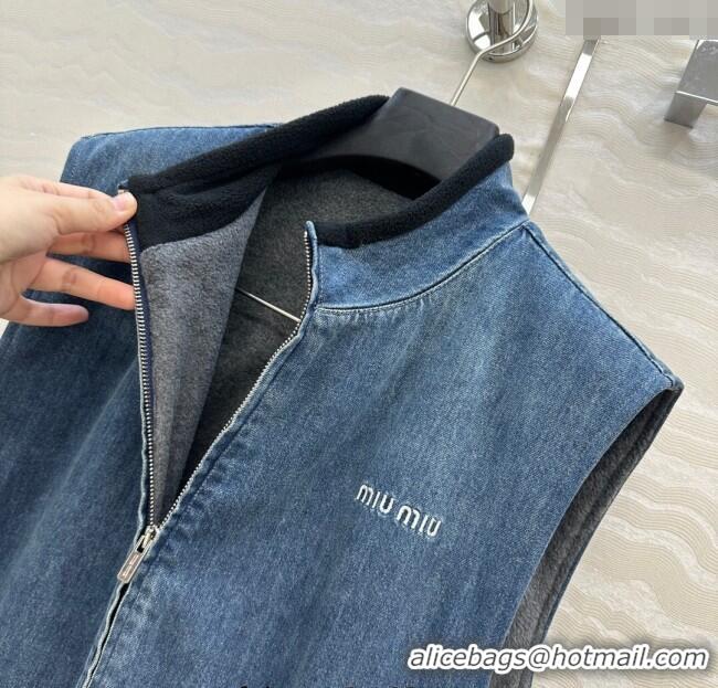 New Release Creation Miu Miu Denim Vest MM111408 Blue 2025