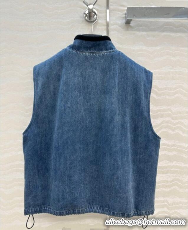 New Release Creation Miu Miu Denim Vest MM111408 Blue 2025