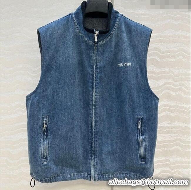 New Release Creation Miu Miu Denim Vest MM111408 Blue 2025