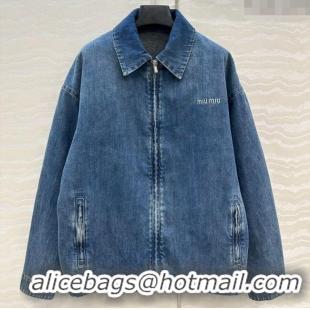 Reasonable Price Miu Miu Denim Jacket MM111408 Blue 2025