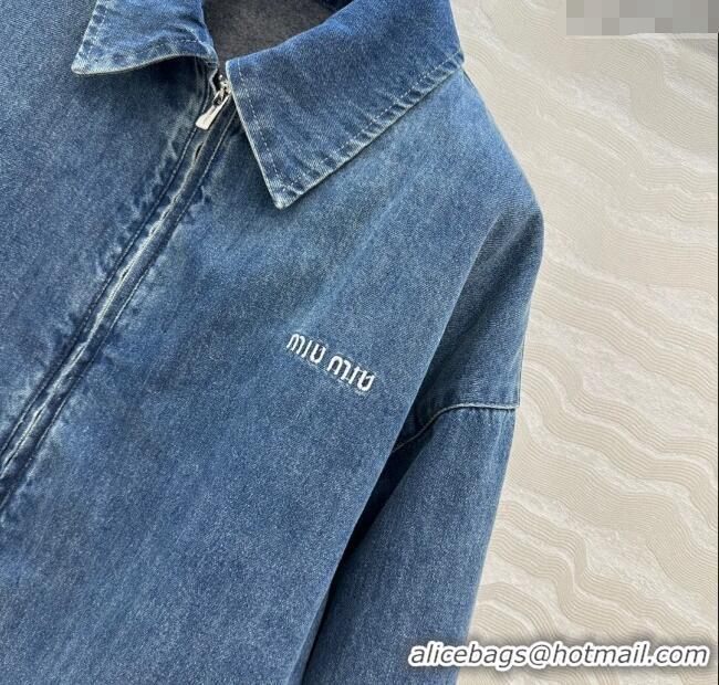 Reasonable Price Miu Miu Denim Jacket MM111408 Blue 2025