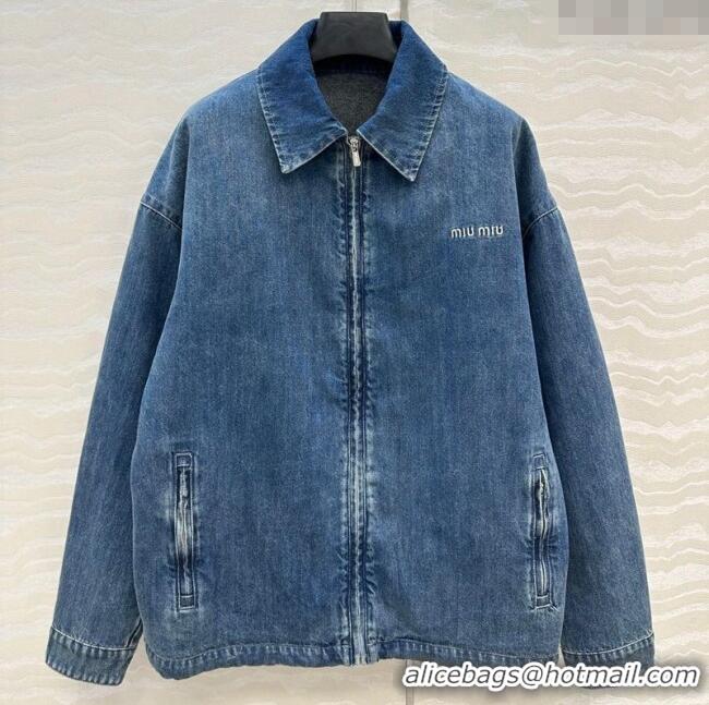 Reasonable Price Miu Miu Denim Jacket MM111408 Blue 2025