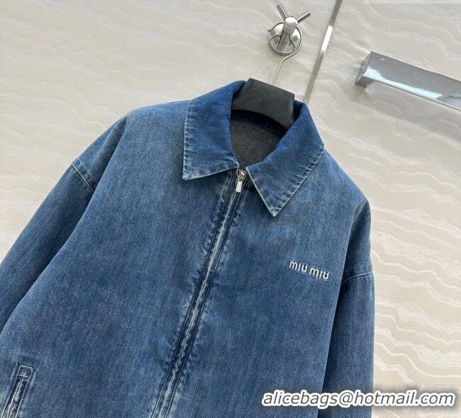 Reasonable Price Miu Miu Denim Jacket MM111408 Blue 2025