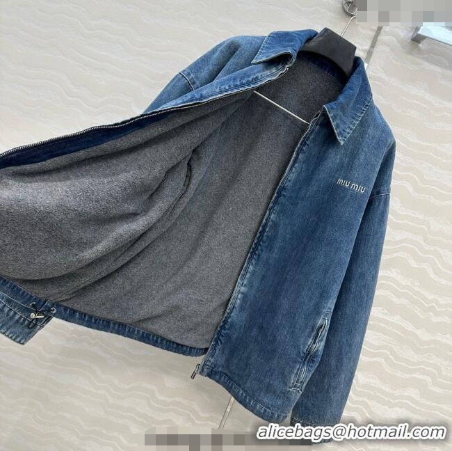 Reasonable Price Miu Miu Denim Jacket MM111408 Blue 2025