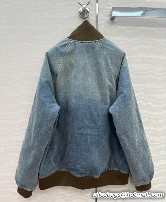 Affordable Price Miu Miu Denim Jacket MM111428 Blue/Brown 2025