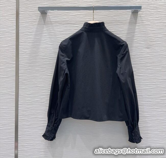 Famous Brand Miu Miu Cotton Shirt MM111421 Black 2025