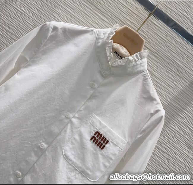New Release Creation Miu Miu Cotton Shirt MM111421 White 2025