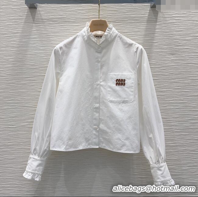 New Release Creation Miu Miu Cotton Shirt MM111421 White 2025
