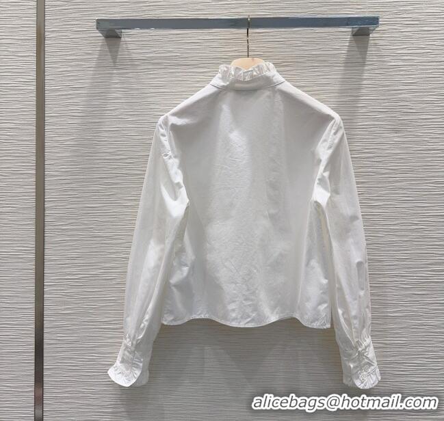 New Release Creation Miu Miu Cotton Shirt MM111421 White 2025