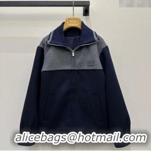 Discount Design Miu Miu Cashmere Jacket MM111426 Blue/Grey 2025