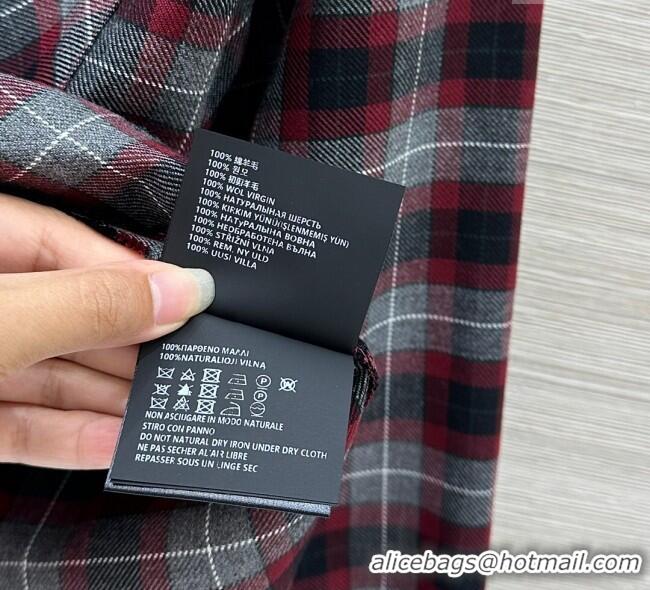 Buy Fashionable Miu Miu Plaid Shirt and Skirt Set MM111438 Red 2025