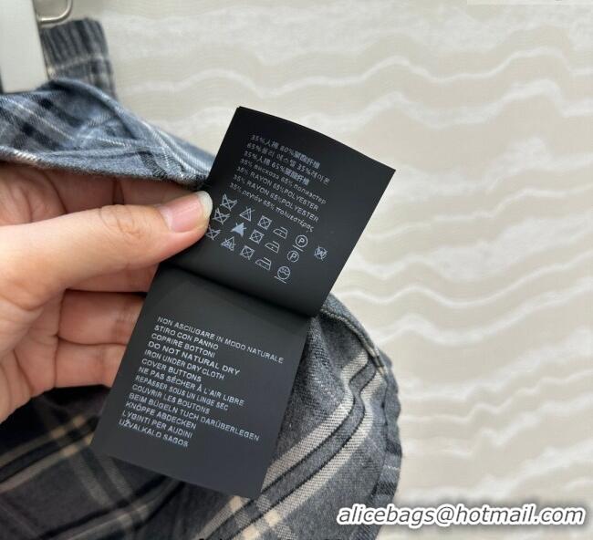 Original Cheap Miu Miu Plaid Mini Skirt MM111429 Grey 2025