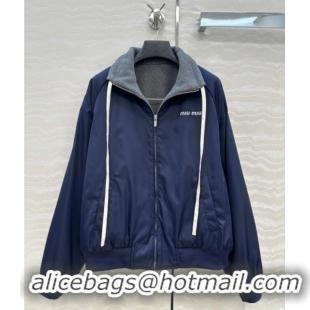 Luxury Cheap Miu Miu Reversible Jacket MM111430 Blue 2025
