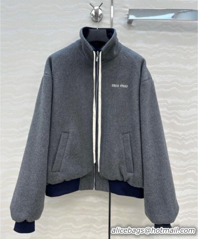 Luxury Cheap Miu Miu Reversible Jacket MM111430 Blue 2025