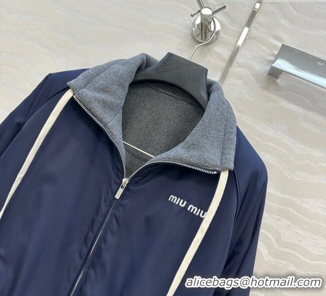 Luxury Cheap Miu Miu Reversible Jacket MM111430 Blue 2025