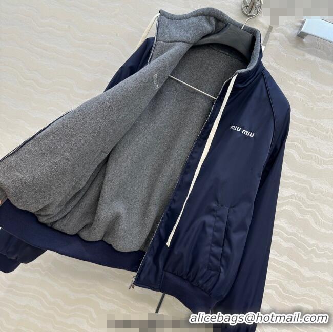 Luxury Cheap Miu Miu Reversible Jacket MM111430 Blue 2025