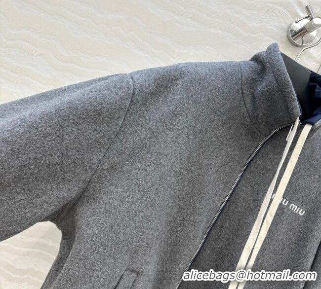 Luxury Cheap Miu Miu Reversible Jacket MM111430 Blue 2025