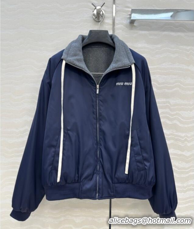 Luxury Cheap Miu Miu Reversible Jacket MM111430 Blue 2025