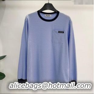 Market Sells Miu Miu Cotton T-Shirt MM111431 Blue 2025