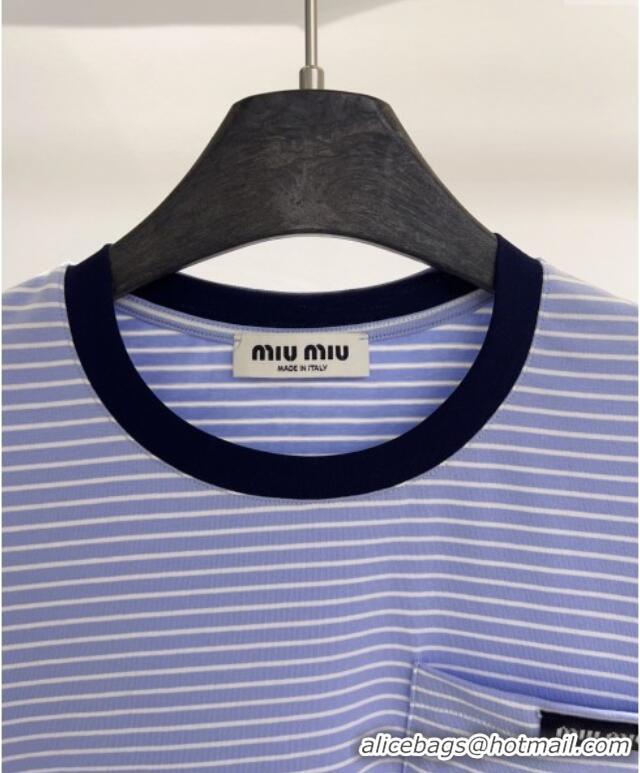 Market Sells Miu Miu Cotton T-Shirt MM111431 Blue 2025