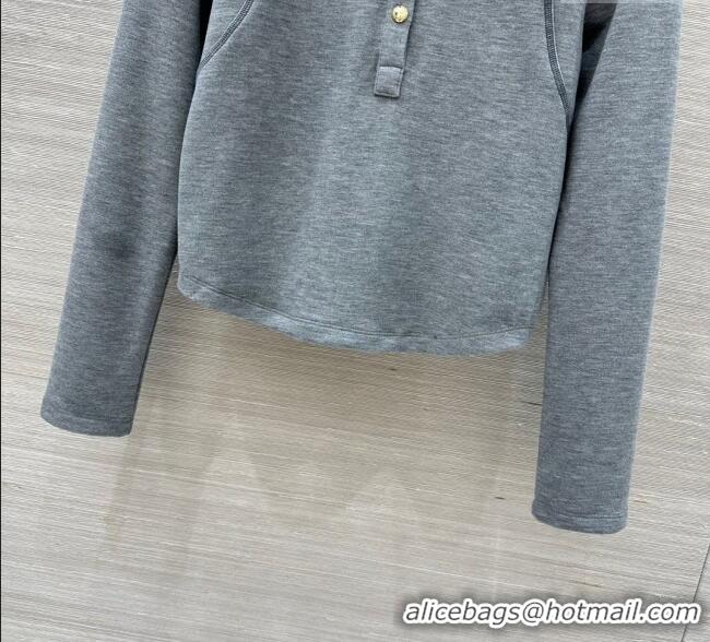 Modern Classic Miu Miu Polo Shirt and Pants Set MM111439 Grey 2025