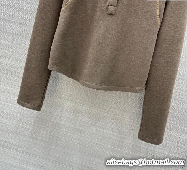 Luxury Cheap Miu Miu Polo Shirt and Pants Set MM111439 Khaki 2025