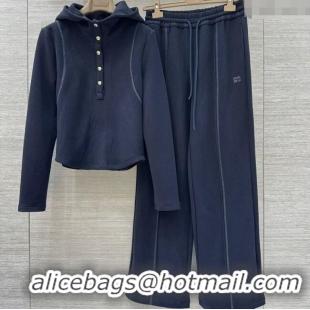 Fashion Discount Miu Miu Polo Shirt and Pants Set MM111439 Blue 2025