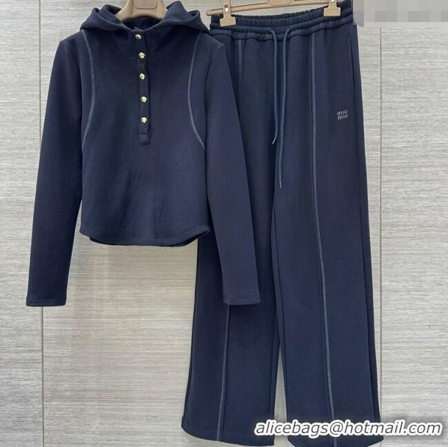 Fashion Discount Miu Miu Polo Shirt and Pants Set MM111439 Blue 2025